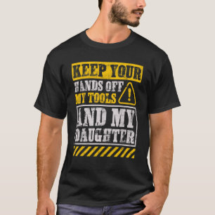Camiseta Pai da Garagem Mecânico Tira as Mãos das Minhas Fe