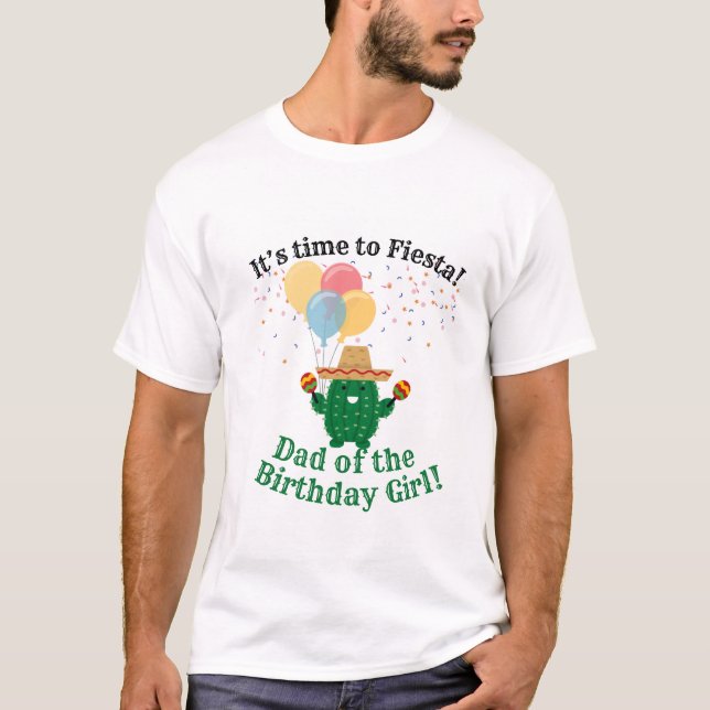 Camiseta Pai da garota de aniversário | Tempo para Fiesta | (Frente)