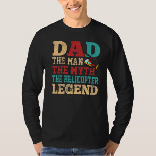 Camiseta Pai Da Legenda Do Helicóptero Piloto Do Capitão Av