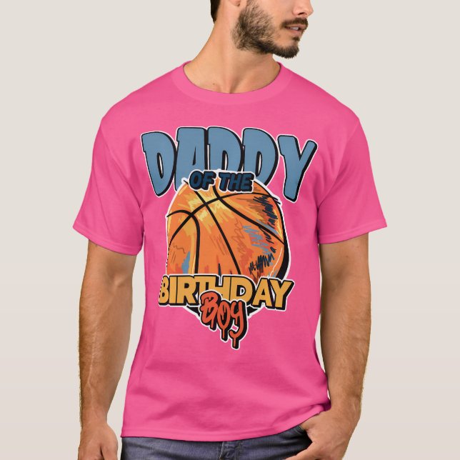 Camiseta Pai Da Matchin Do Tema De Basquete Do Aniversário (Frente)