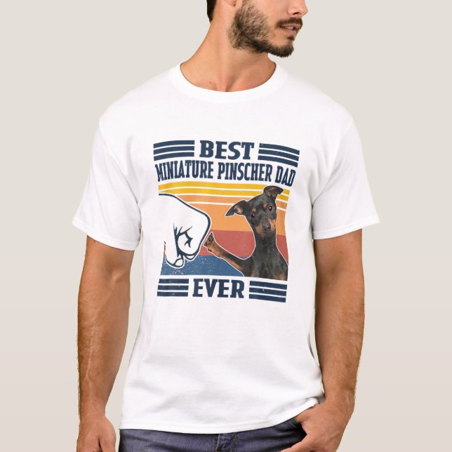 Camiseta Pai Da Melhor Miniatura Pinscher De Cachorro Engra (Frente)
