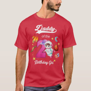 Camiseta Pai da menina astronauta de aniversário