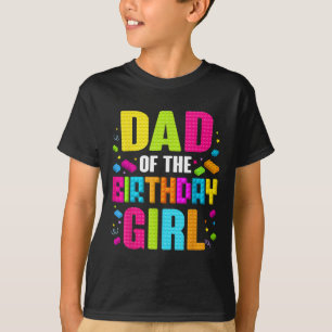 Camiseta Pai Da Menina De Aniversário Construtor De Família