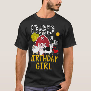 Camiseta Pai da Menina de Aniversário Fazenda de Vacas Fest
