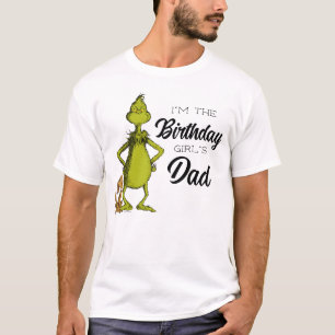 Camiseta Pai da Menina de Aniversário Grinch Quadro-Negro