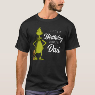 Camiseta Pai da Menina de Aniversário Grinch Quadro-Negro