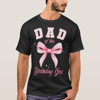 Camiseta Pai da Menina de Aniversário Rosa Floral Toile