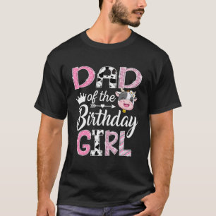 Camiseta Pai da Menina de Aniversário Vaca da Fazenda 1º An