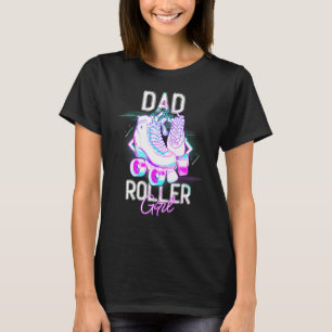 Camiseta Pai Da Menina De Patins De Roda Patinação De Roda