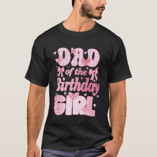 Camiseta Pai Da Menina Do Aniversário Família Laço Coquete