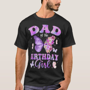 Camiseta Pai da Menina do Aniversário Festa da Borboleta Co