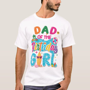 Camiseta Pai da Menina do Aniversário Festa na Piscina Prai