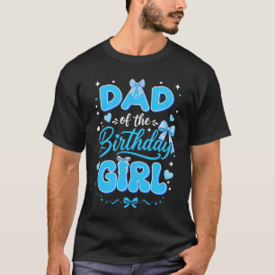 Camiseta Pai da Menina do Aniversário Laço Coquette Azul Fa