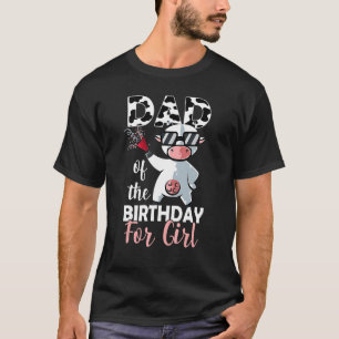 Camiseta Pai Da Menina Do Aniversário Vaca Da Família  Prim