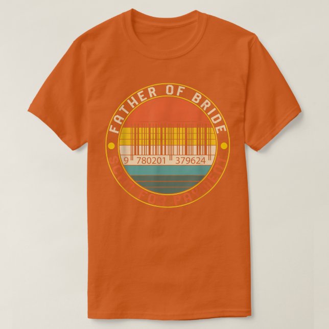 Camiseta Pai Da Noiva De Código De Barras De Casamento Digi (Frente do Design)