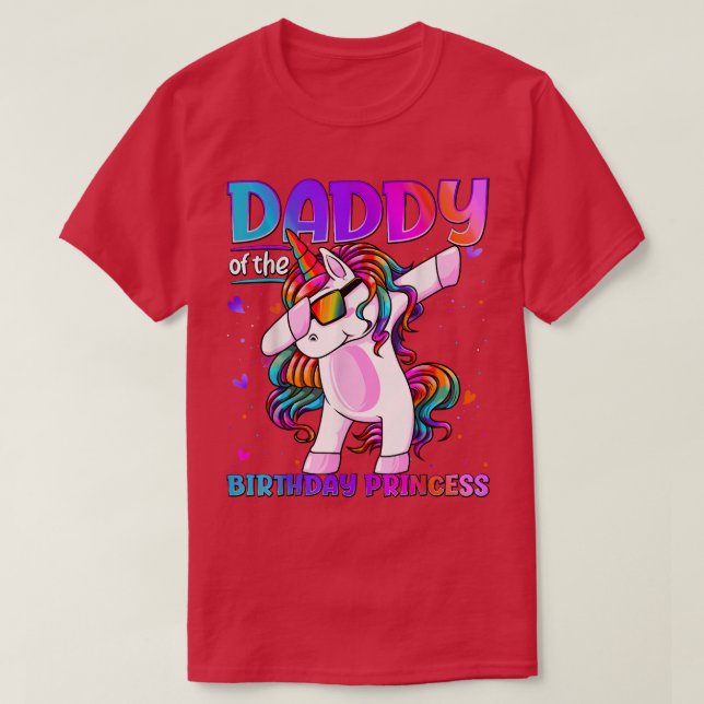 Camiseta Pai da Princesa de Aniversário Dabbing Unicor (Frente do Design)