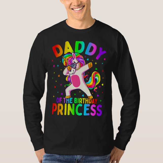 Camiseta Pai Da Princesa de Aniversário Dabbing Unicor (Frente)