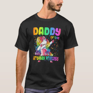 Camiseta Pai Da Princesa De Aniversário Dabbing Unicorn Gi