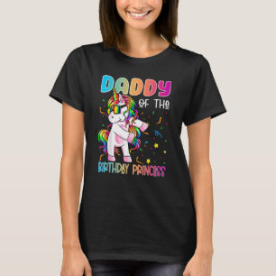 Camiseta Pai da Princesa de Aniversário Flossing Unicórn