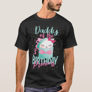 Camiseta Pai Da Princesa De Aniversário Gatinhos Gatinhos B