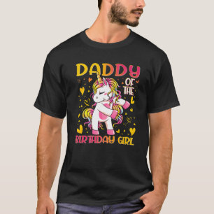 Camiseta Pai Da Rapariga De Aniversário A Fogar O Pai Do Un