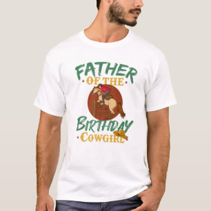 Camiseta Pai Da Rapariga De Aniversário Do Cavalo De Corrid