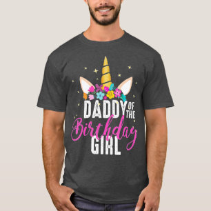Camiseta Pai Da Rapariga De Aniversário Que Padre Dotou Uni