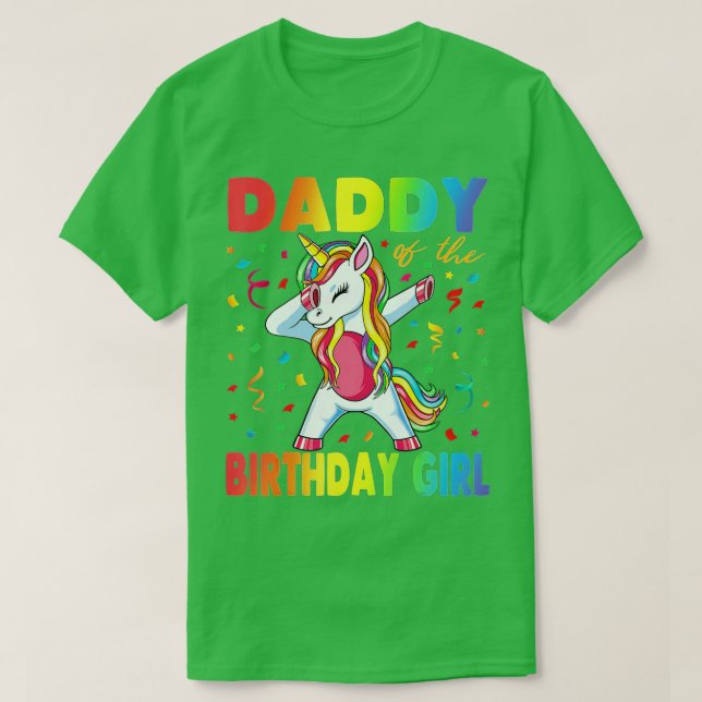Camiseta Pai Da Rapariga De Aniversário Que Padre Dotou Uni (Frente do Design)