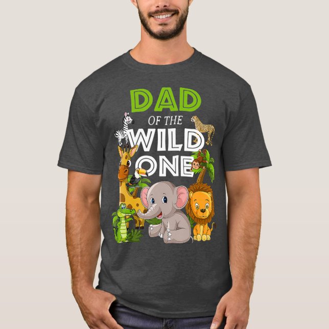 Camiseta Pai da Selva Safari, um Jardim Zoológico Selvagem (Frente)