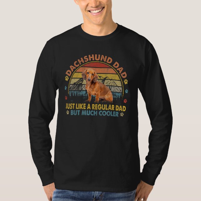 Camiseta Pai Dachshund Como Um Pai Regular Mas Mais Frio (Frente)