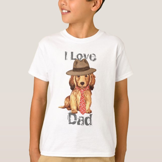 Camiseta Pai Dachshund de Cabelos longos (Frente)