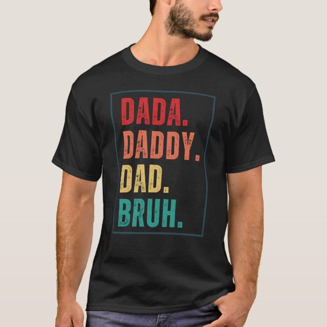 Camiseta Pai Dada Bruh Pai Dia de os pais retrô angustiado (Frente)