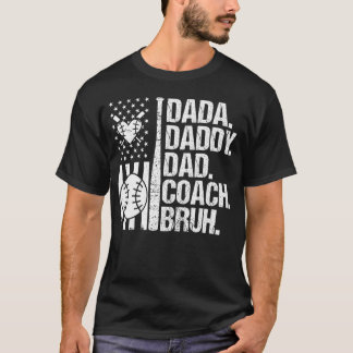 Camiseta Pai Dada Dia de os pais engraçada Pai Bruh Basebal