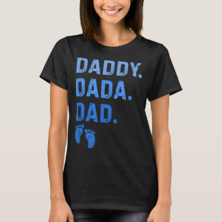 Camiseta Pai Dada Papai Bebê Pegadas Masculino