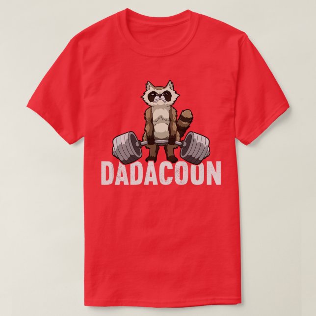 Camiseta Pai Dadacoon Raccoon Lixo Dia de os pais Panda (Frente do Design)