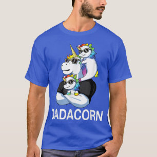 Camiseta Pai Dadacorn Unicorn Pai De 2 Crianças Dias de os