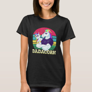Camiseta Pai Dadacorn Unicórnio Da Princesa Menina Do Anive