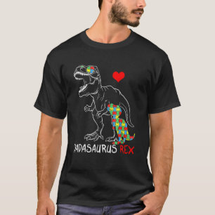 Camiseta Pai Dadasauro Rex Autismo Sensibilização Pai Orgul