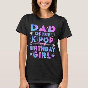 Camiseta Pai das garotas de aniversário do k-pop amante da