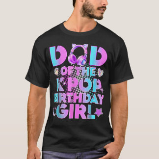 Camiseta Pai das Garotas de Aniversário do K-Pop Música Cor