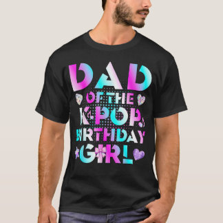 Camiseta Pai das Meninas de Aniversário do K-Pop Música Cor