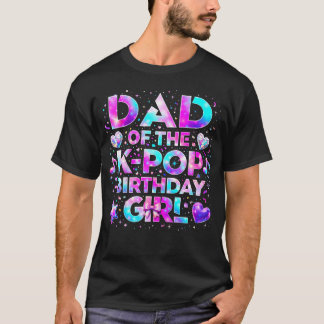 Camiseta Pai das Meninas de Aniversário K-Pop Coreano