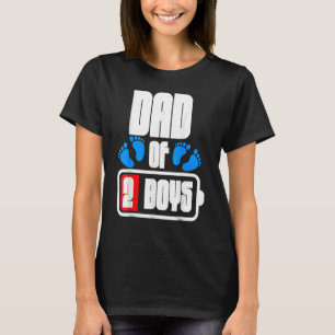 Camiseta Pai De 2 Boias Dia de os pais De Bateria Baixa, Ex