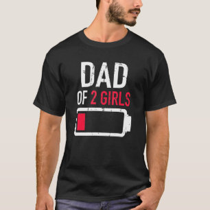 Camiseta Pai De 2 Duas Garotas Com Baixo Consumo De Bateria