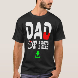 Camiseta Pai De 2 Meninos 1 Menina Pai Ou Avô De 3