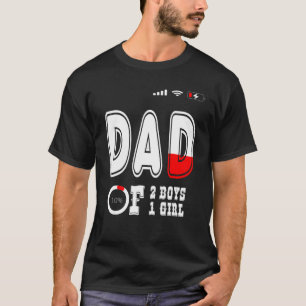 Camiseta Pai De 2 Meninos 1 Menina Pai Ou Avô De 3