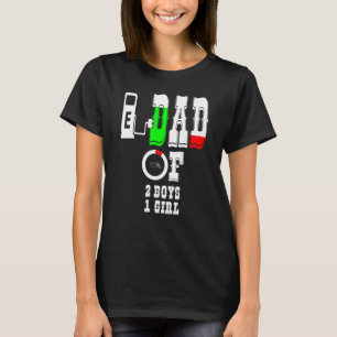 Camiseta Pai De 2 Meninos 1 Menina Pai Ou Avô De 3 K