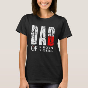 Camiseta Pai De 2 Meninos 1 Menina Pai Ou Avô De 3 K