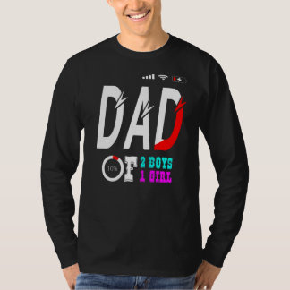 Camiseta Pai De 2 Meninos 1 Menina Pai Ou Avô De 3 K