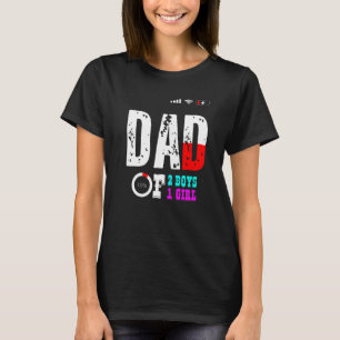 Camiseta Pai De 2 Meninos 1 Menina Pai Ou Avô De 3 K